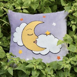 sleeping moon lilac throw pillow